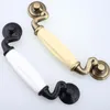 4.5" white black drawer cabinet pulls knobs 115mm bronze ceram ceramic dresser door handles modern simple retro furniture handle