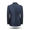 Wholesale- Custom made Classic Mens Suits Wholesale Casual Business Blazer Wedding Tuxedos Shinny Dark Blue Navy Two Pieces Peaked Lapel