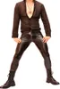 Wholesale-Men Super Sexy Faux Leather Pants Tights Slim Fit Trousers Zip Crotch Elastic Night Club