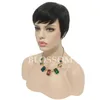 Parrucca senza colla senza pizzo umano Parrucca molto corta Parrucca nera naturale Celebrity Cheap Pixie Cut Capelli umani peruviani per donne nere Parrucche7684028