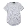 Utökade herrar T-shirt Varumärke Summer Fashion Men's Street Stylet-skjorta Kläder Böjda hem Long Line Tops Tees Hip Hop Urban Blank Basic T Shirts TX135