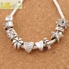 Nice Design Heart Big Hole Spacer Metals Loose Beads 140pcs/lot Tibetan Silver Fit Charm Bracelet LM37