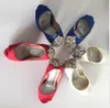 Scarpe da sposa vere di moda Perline di cristallo in raso Tacchi alti e sottili Scarpe da sposa con punta aperta Scarpe su misura taglie forti Slip On economici