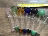 12cm lang met 12mm od bal 30mm kleurrijke glazen lepel rokende bong tobacoo kom pijp voor kruid olie tuig glazen bongs