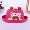 2017 New Cartoon Children Straw Hats Outdoor Travel Boys Girls Sun Hat Embroidery Dome Cap Kids Stingy Brim Hats Summer Spring KIDS-2