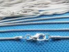 Collana a catena a maglie a forma di serpente placcato in argento massiccio da 20 pollici 1,20 mm, ricerca di ciondoli per connettori, chiusura a moschettone 6x10 mm, creazione di gioielli accessori fai da te