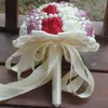 アイボリーワインレッドパープルウェディングブライダルブーケの結婚式用品人工花真珠ラインストーンスイート15 Quinceanera Bouquets1859172