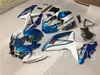 3 free gifts New Suzuki GSXR600 GSXR750 K8 08 09 10 2008 2009 2010 Injection ABS Plastic Motorcycle Fairing Blue and white
