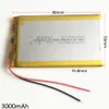 Modello 605080 Batteria ricaricabile LiPo ai polimeri di litio da 3,7 V 3000 mAh per telefono cellulare PAD Banca di alimentazione GPS Fotocamera E-book Recoder TV box