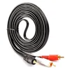 3 stks / partij 1.5m Audiokabel 2 RCA tot 2RCA AV-kabel voor Phono-pluggen Vergulde connector