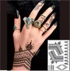 BH09 Tymczasowe czarne klasyczne henna Waterproof Women Women Tattoo Tattoo Tattoo 3598267