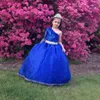 2017 Filles Pageant Robes Une Épaule Manches Longues Dentelle Appliques Cristal Perlé Enfants Fleur Filles Robe Robe De Bal Pas Cher Robes D'anniversaire