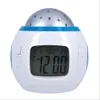 Digitaler LED-Projektionsprojektor, Wecker, Kalender, Thermometer, Uhr, Uhr, Despertador, Musik, Sternenfarben, Farbwechsel, Sternenhimmel, Nachtlichter