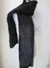 Écharpe tricotée en vraie fourrure de vison pour hommes, flambant neuf, élégant, foulard à col marron