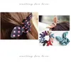 100PCS Mixed send Rabbit ears Cloth art wave point bow hair rope Small adorn article presents hair bands268t