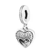 „I Love My Mom“-Charm-Geschenkset „Muttertag 2017“, 100 % 925er-Sterlingsilber, passend für Pandora-Armbänder, authentischer Charm-Modeschmuck