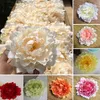 Konstgjorda blommor Silk Peony Flower Heads Party Wedding Decoration Supplies Simulation Fake Flower Head Home Decorations 15cm WX-C03