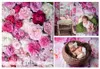 Digital gedruckter weißer rosa roter Rosen-Hintergrund für Fotografie Neugeborene Babyparty-Requisiten Kinder Kinder Mädchen Fotostudio-Hintergründe