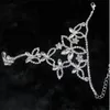 Glitter Zarif Kristal Parmak Yüzük Bilezik El Demeti Bileklik Kol Zinciri Düğün Gelin Takı