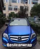 Dark Blue Satin Chrome Vinyl Car Wrap Film med luftbubbla gratis för lyxfordonsgrafik som täcker foliestorlek 1.52x20M/Roll