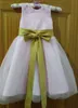 Nouvelle robes fille fleur Jupettes Parti Bow Communion Pageant robe pour les petites filles Enfants / enfants Keyhole Robe de mariage