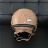 DOT approuvé en Amérique Brand Motorcycle Scooter Half Face Leather Halley Casque Classic Retro Brown Helmets Casco Goggles3008663