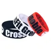 50PCS CrossFit Grenoble 1 Inch Wide Sport Silicone Rubber Bracelet no Gender Jewelry for Promotion Gift