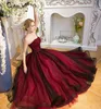 Black And Red Gothic A-line Wedding Dresses Strapless Sparkly Bead Non White Vintage Colorful Wedding Gowns Robe De Mariee