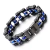 Punk moda motocicleta motocicleta corrente bracelete preto azul prata ouro laranja titanium aço inoxidável homens mulheres bicicleta bicicleta pulseira pulseira jóias