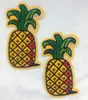 Wholesale High Quanlity Low Price Pineapple Embroidery Iron on patch clothing sewn applique backpack Hat Motif