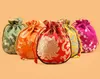 Bomull Fylld Tjock liten tygväska Kinesisk Silk Brocade Travel Smycken Förvaring Bag Drawstring Crafts TRINKET Presentförpackning påse 2PCS / Lot