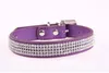 Pet Collar Hot Bling Rhinestone PU de Couro de Cristal Diamante Filhote de Cachorro Pet Coleiras Tamanho S M L Rosa Vermelho Suprimentos Produtos G476