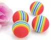 Diameter 35mm Intressant husdjur Toy Dog and Cat Toys Super Cute Rainbow Ball Toy Cartoon Plush Toy IA602