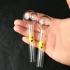 Smile Transparent Pot Glass Bongs Accessories, Glass Smoking Pipes Färgglada mini Multi-färg Handrör Bästa sked Glas