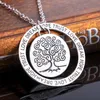 Arranque de la letra del collar Inspirar en el árbol de la vida Cree en el amor Confianza Sueño Esperanza Huella Charm Inspire Joyas para mujeres Hombres