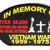 Personnalisé à la mémoire du Vietnam Cap Patch Badge personnalisé fer sur ou couture veste support ou poitrine taille 221G