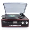 Freeshipping Stereo Phono Players TurnTable Vinyl LP Spelare med AM / FM-radio USB / SD AUX Cassette MP3 Recorder Headphone Jack