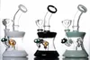 Artist Glass Bongs Shower Perc Hookah Bubbler White Green Black Mushroom Design Glass Tube Water Pipes with 14 mm joint