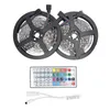 RGB LED Strip Light 5050 5M 10M IP20 LED Light Rgb LEDs Tape Led Ribbon Flexibel Mini IR Controller DC12V Adapter Set