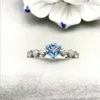 Promosyon Moda Topaz Yüzük Romantik Kalp Şekli Doğal Topaz Taş Katı 925 Gümüş Topaz Yüzük Kız Arkadaşı için Romantik Gif