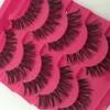 Cross Messy False Eyelash 5 Pairs Natural Long Fake Eyelashes Handmade Makeup Tools Accessories Colorful Package Box