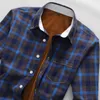 Wholesale- 2016 Winter Plaid Shirts Men Warm Velvet Long Sleeve Flannel Shirts Red and Black Check Shirts Plus Size 5XL Camisa Masculina