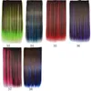 1pcs Ombre Clip Synthetic Hair Extension Long Straight Kanekalon One Piece Clip In Hair Extensions 5 Clips 24 inch 115g 6780588