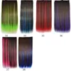 1PCS OMBRE CLIP Synthetische haarverlenging Lang rechte kanekalon één stuk clip in haarextensies 5 clips 24 inch 115G 6780588