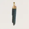 Rauwe Kyanite Quartz Bar Hanger Gemengde Willekeurige Kleur Natuurlijke Kyanite Crystal Rock Beads Cabochon Gold Dimpende randen Charm Groothandel Willekeurige Maat