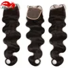 Hannah Product Body Wave 4x4 Silk Base Closure Peruvian Human Hair Extensions 130% Density Bouncy Wave Closure with Baby Hair