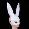 Casa jardim feminino menina festa orelhas de coelho máscara preto branco cosplay traje bonito engraçado máscara de halloween xb11984686
