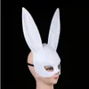 Home Garden Women Girl Party Rabbit Ears Mask Black White Cosplay kostuum schattig grappig Halloween -masker XB1