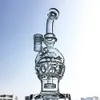 Faberge Egg RecyclerオイルリグSwiss Percolater Glass Bong HookahsミニDABリグ14.5mmジョイント9インチの背の高いMFE01