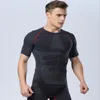 Tight suit men's sports, comfortable, quick-drying breathable running instructor suit, Europe and the United States men's fitness T-shirt sh